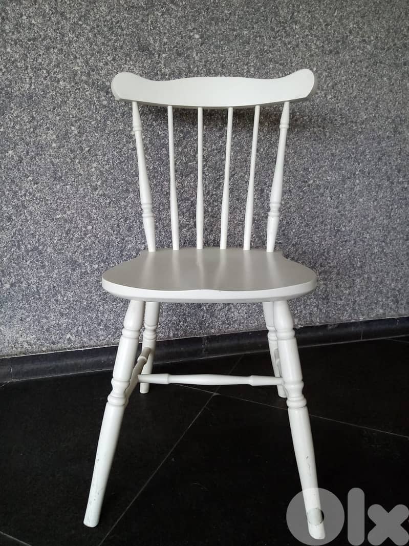 Wood White Chair 1