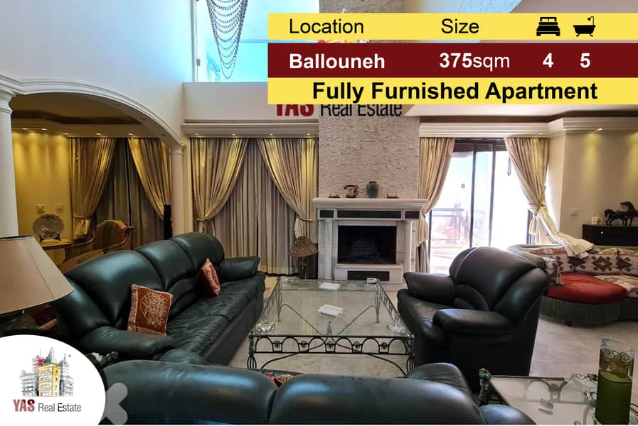 Ballouneh 375m2 Penthouse | Furnished | Luxury | View | Catch | 0