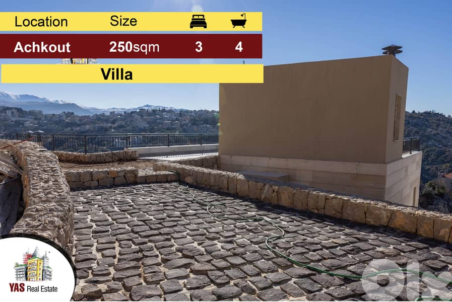 Achkout 225m2 Villa |  285m2 Terrace | New | Payment Facilities | 0
