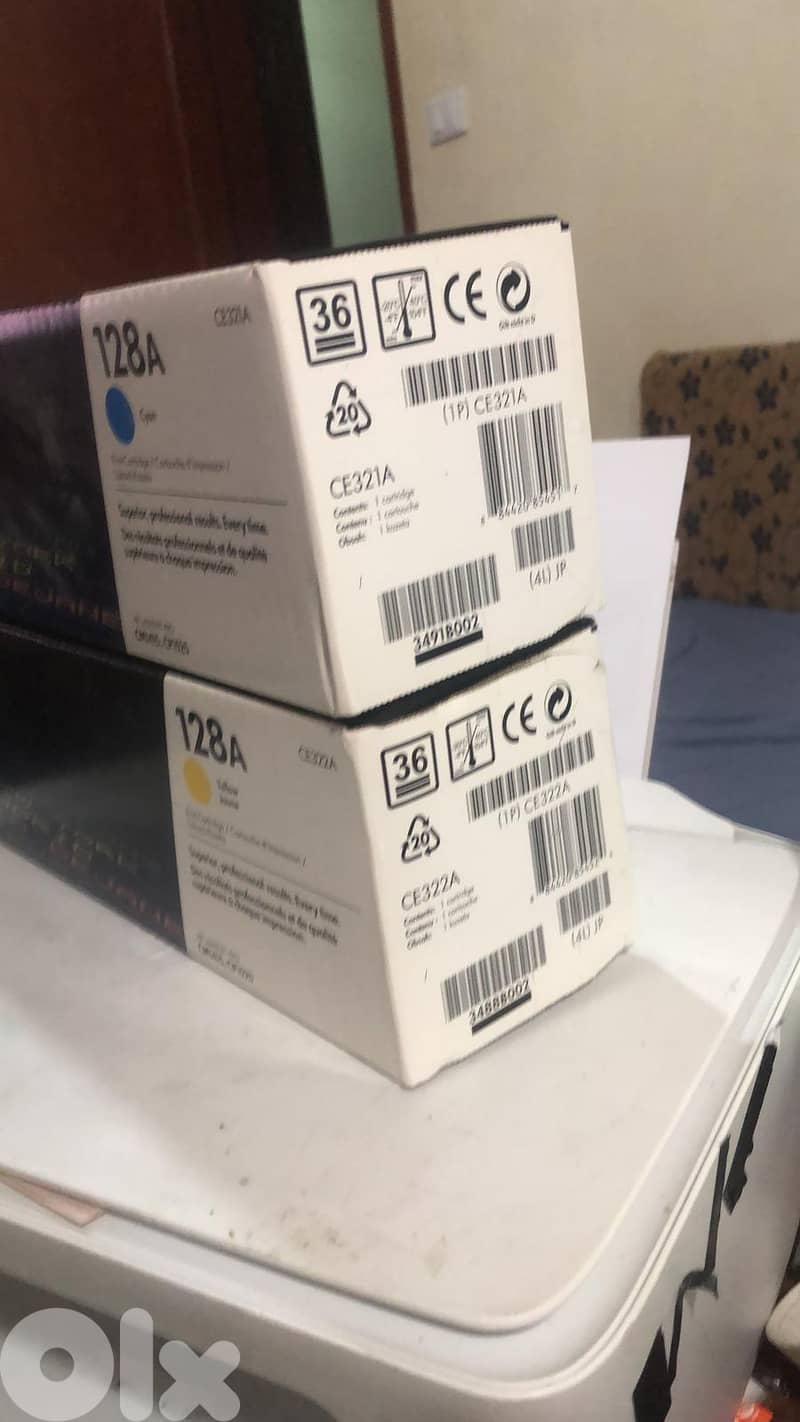 HP 128A Cyan, Yellow Toner Cartridges $50 each brandnew 0