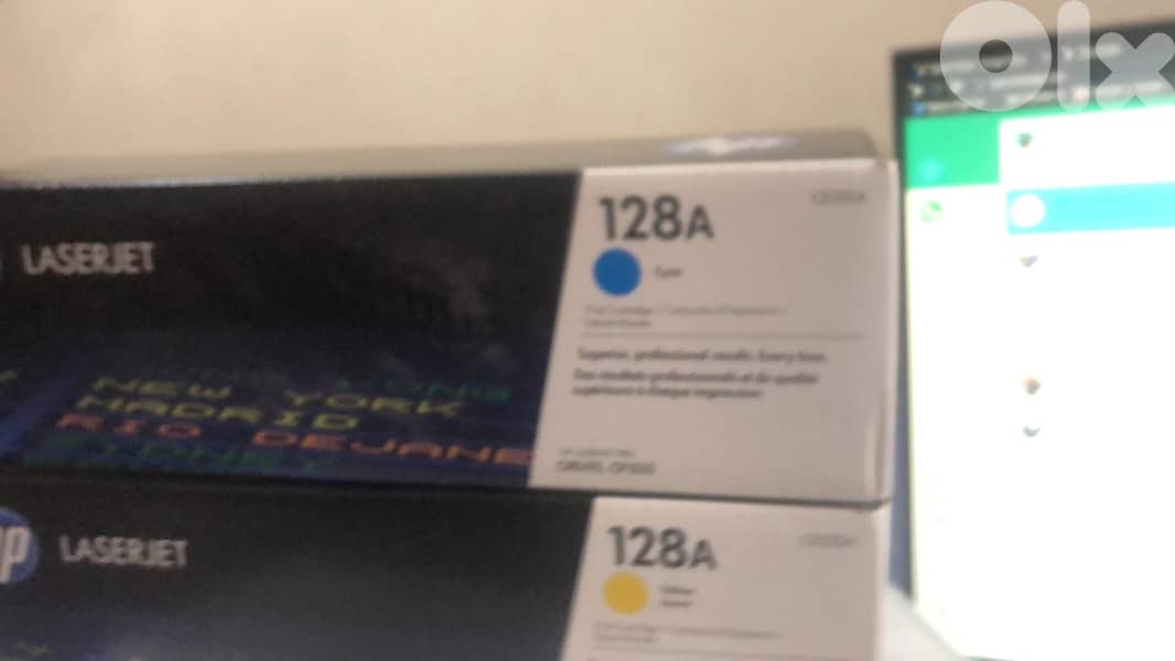 HP 128A Cyan, Yellow Toner Cartridges $50 each brandnew 2