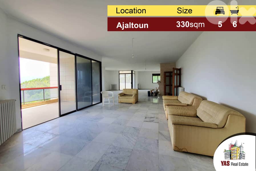 Ajaltoun 330m2 + 50m2 Garden | Well Maintained | Mountain View |TO| 0