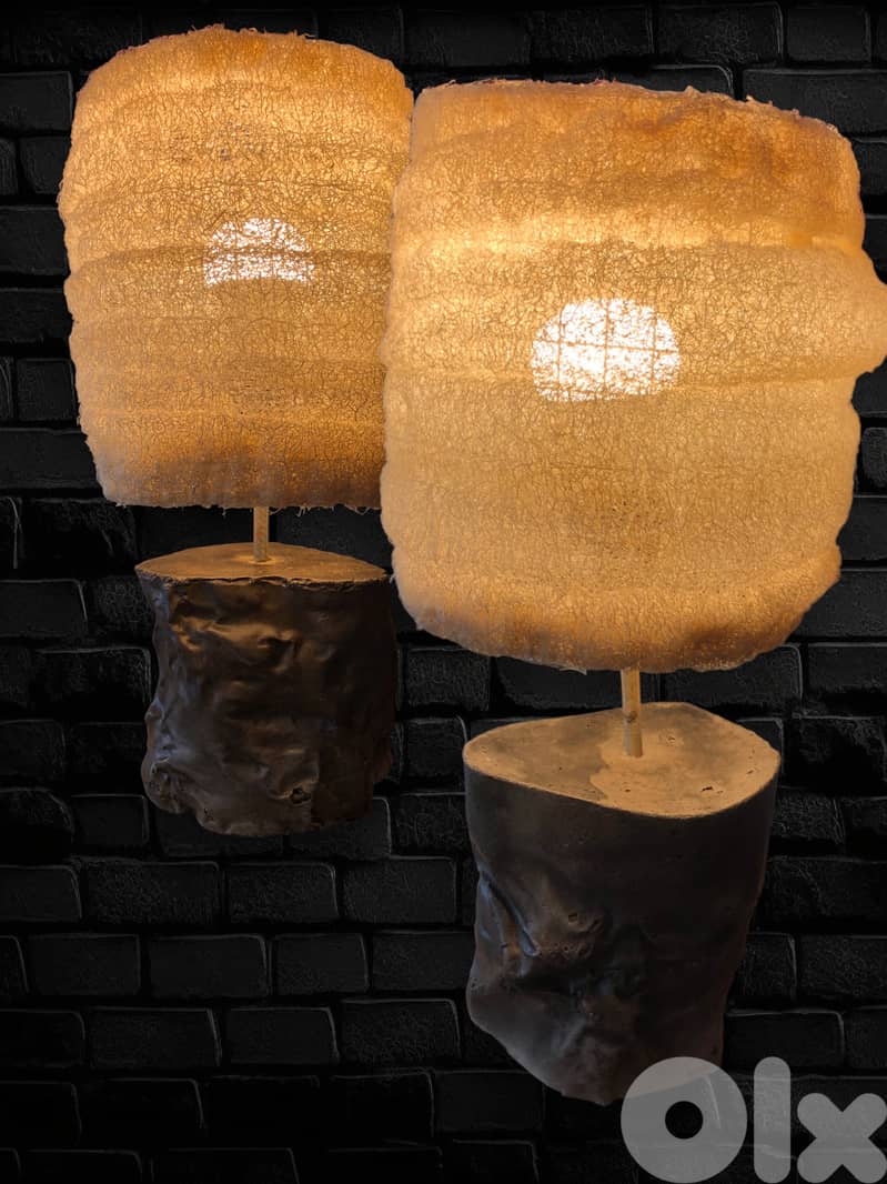 Concrete rock lamp 0