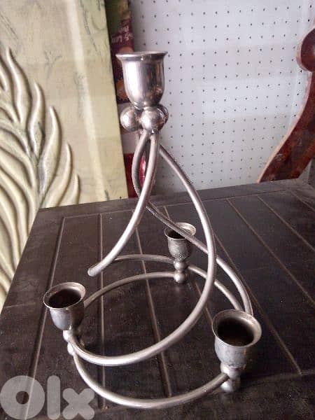 شمعدان نحاس مفضض 0