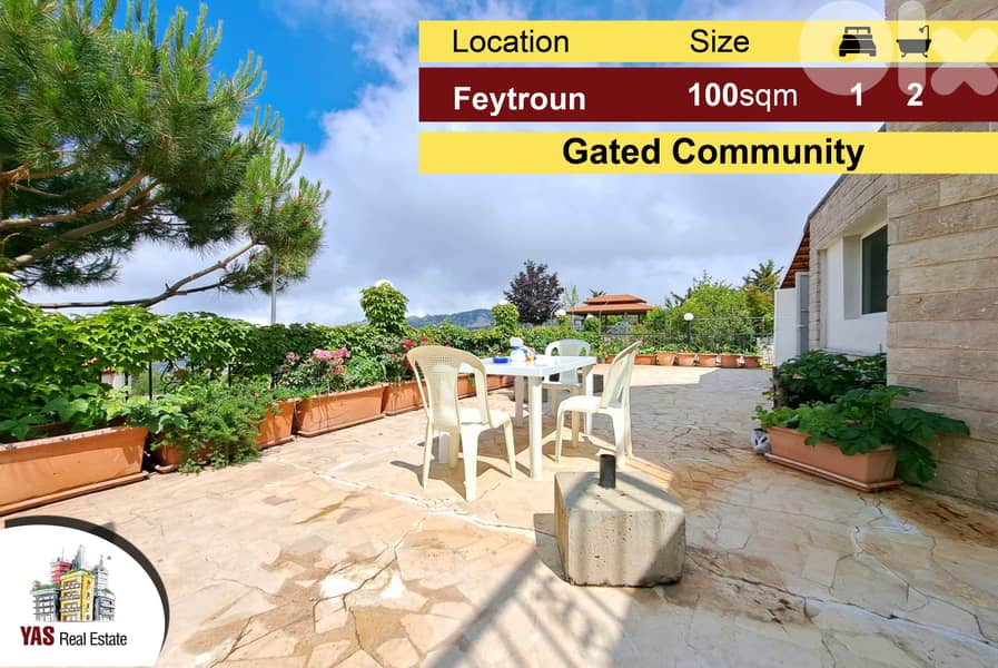 Feytroun 100m2 + 60m2 Terrace | Chalet | Luxury Gated Community | Rent 0