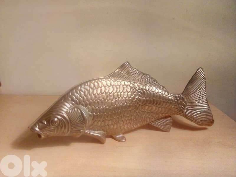 vintage decorative fish white copper table cards / napkin holders 23cm 1
