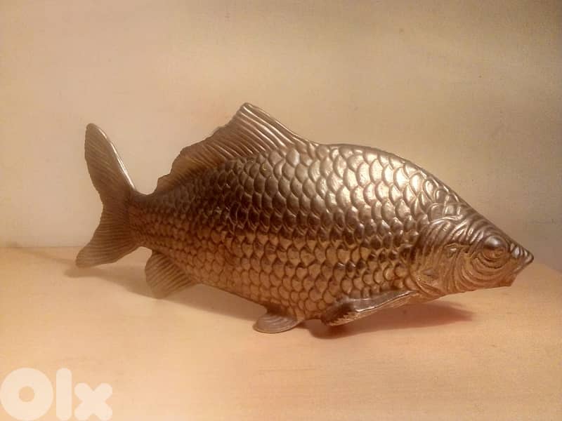 vintage decorative fish white copper table cards / napkin holders 23cm 4