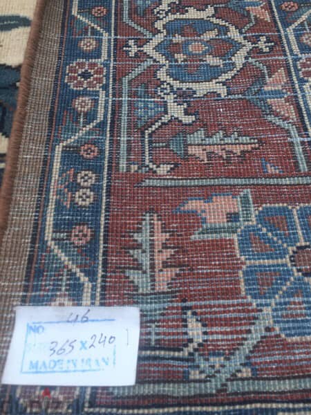 سجاد عجمي. صباغ نباتي365/240. Persian Carpet 7