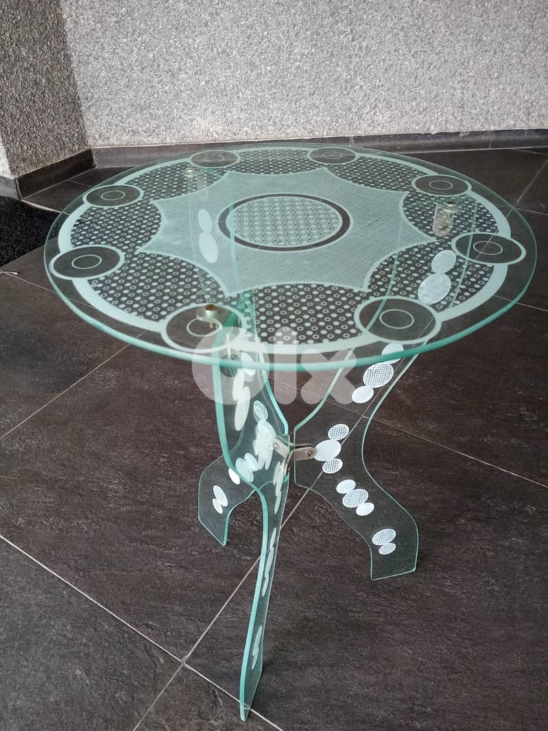 تصفية عامة طاولة زجاج قطر 42 سم علو 63 سم 1