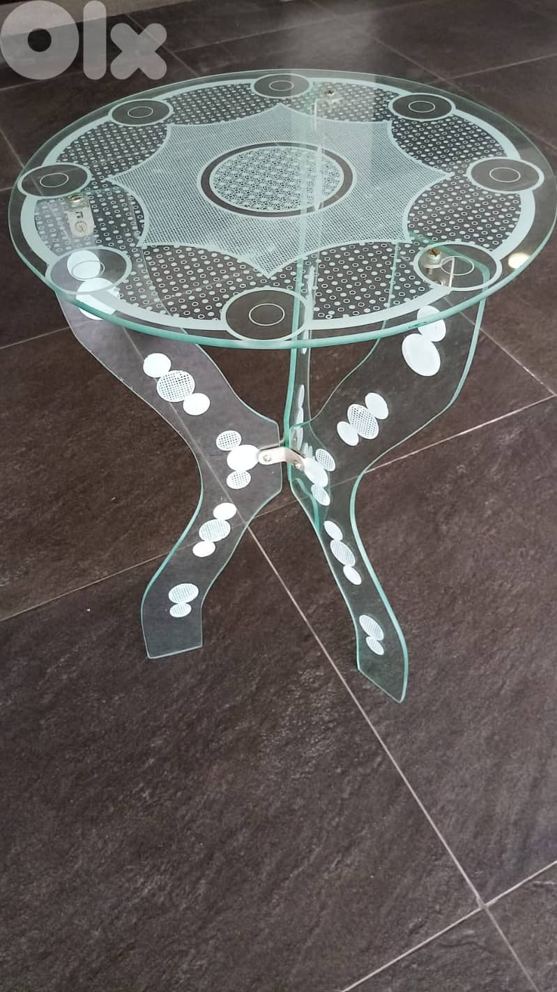 تصفية عامة طاولة زجاج قطر 42 سم علو 63 سم 2