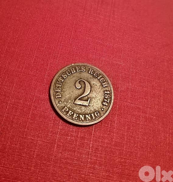 1874 Germany Reich 2 Pfennig 1