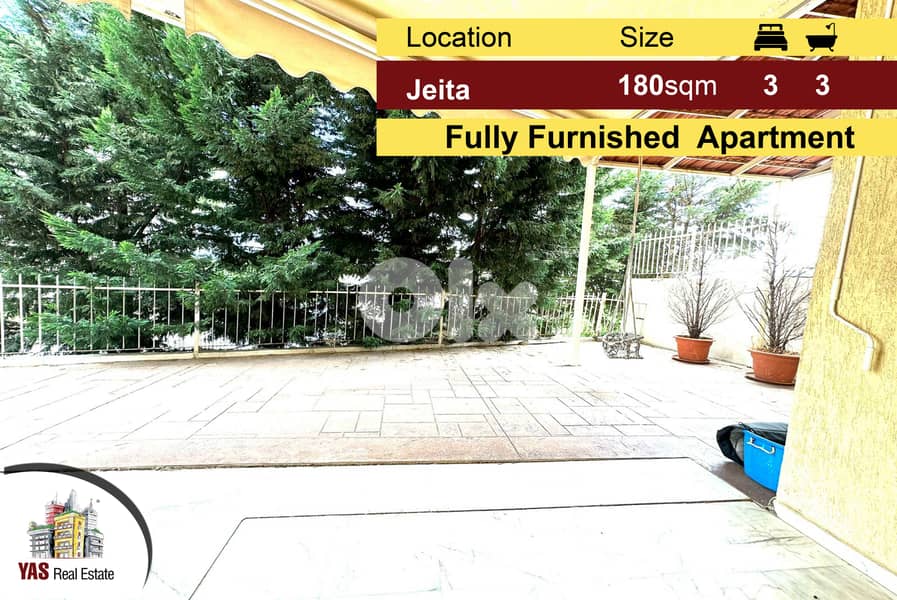 Jeita 180m2 + 100m2 Terrace | Fully Furnished | Upgraded | Catch | 0