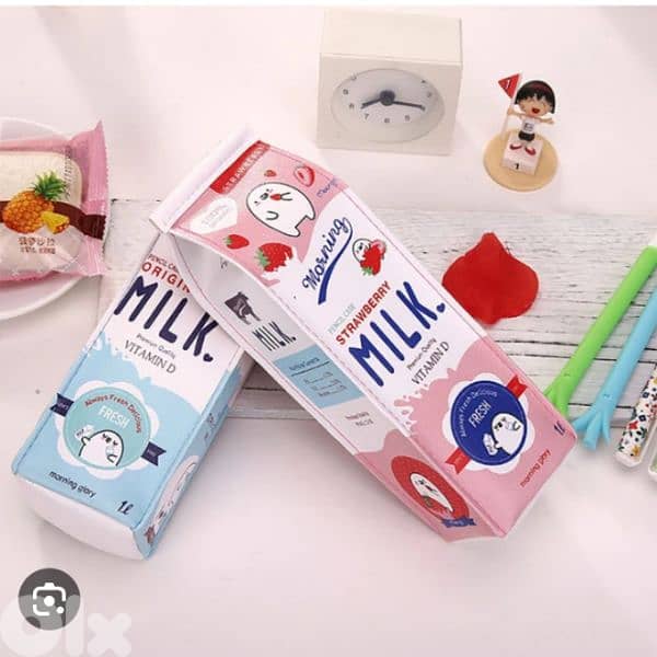 cute milk bottle shape stationery pouch 0