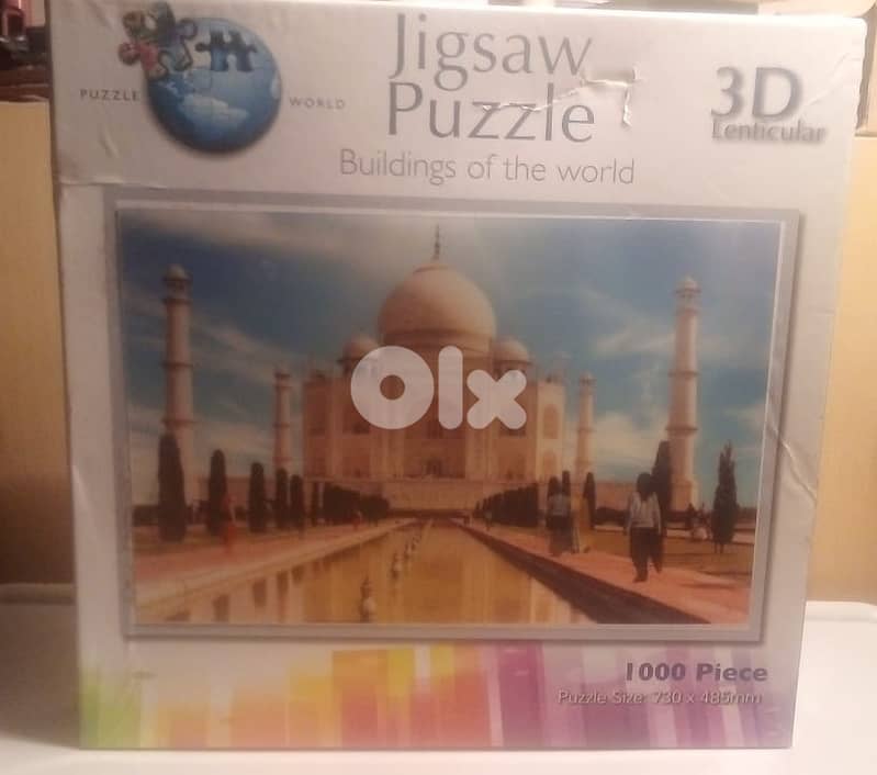 3d lenticular puzzle " Taj mahal india " 1000 pcs73*48cm 0