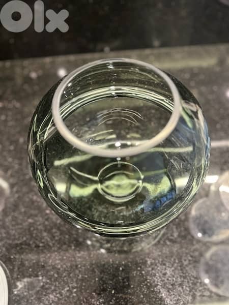 crystal grey/white flower and vase shades of green color 1