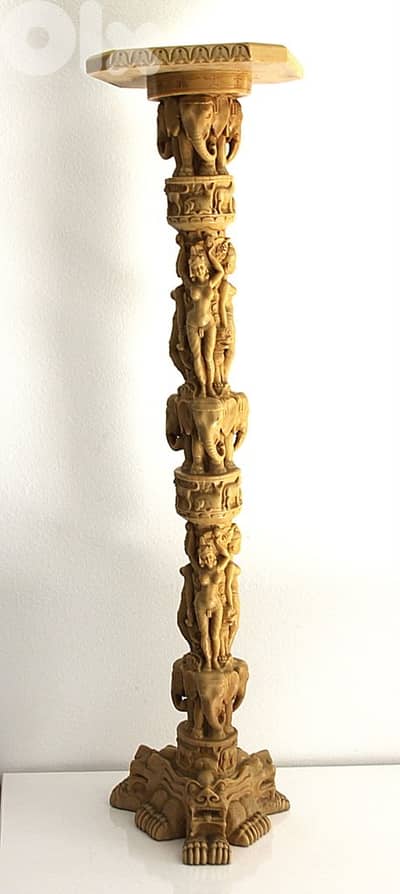 Vintage column resin with embossing - dragons, women, elephants