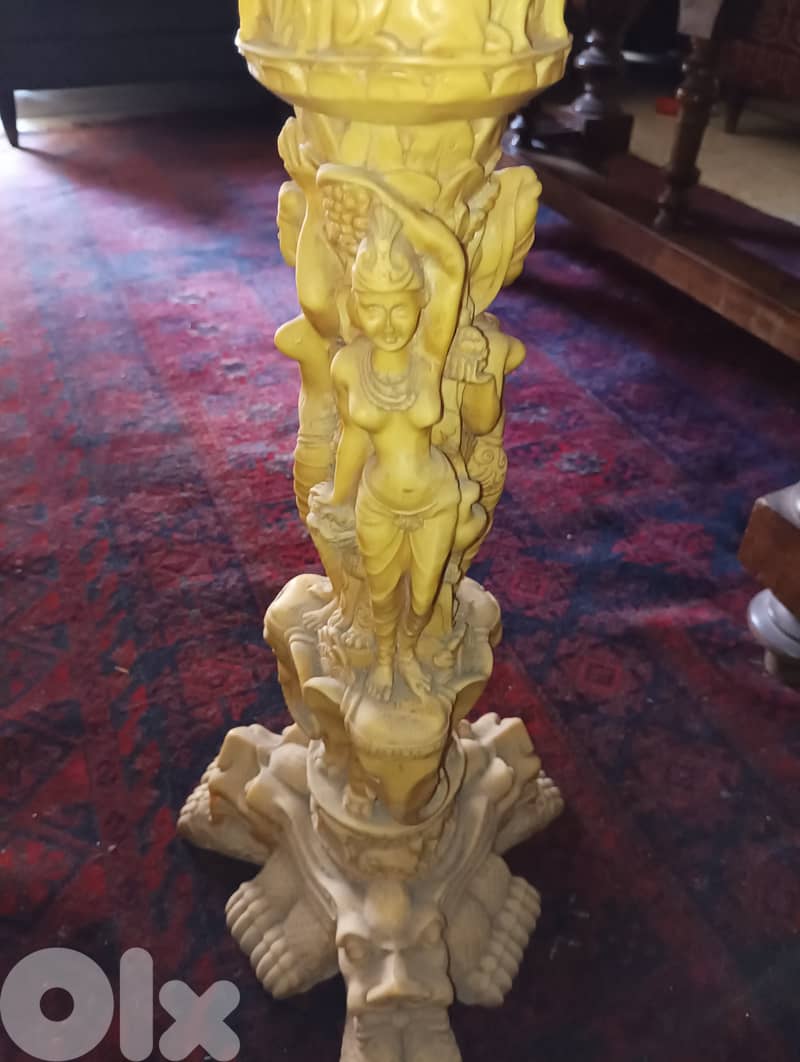 Vintage column resin with embossing - dragons, women, elephants 5