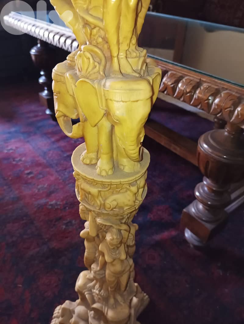 Vintage column resin with embossing - dragons, women, elephants 6