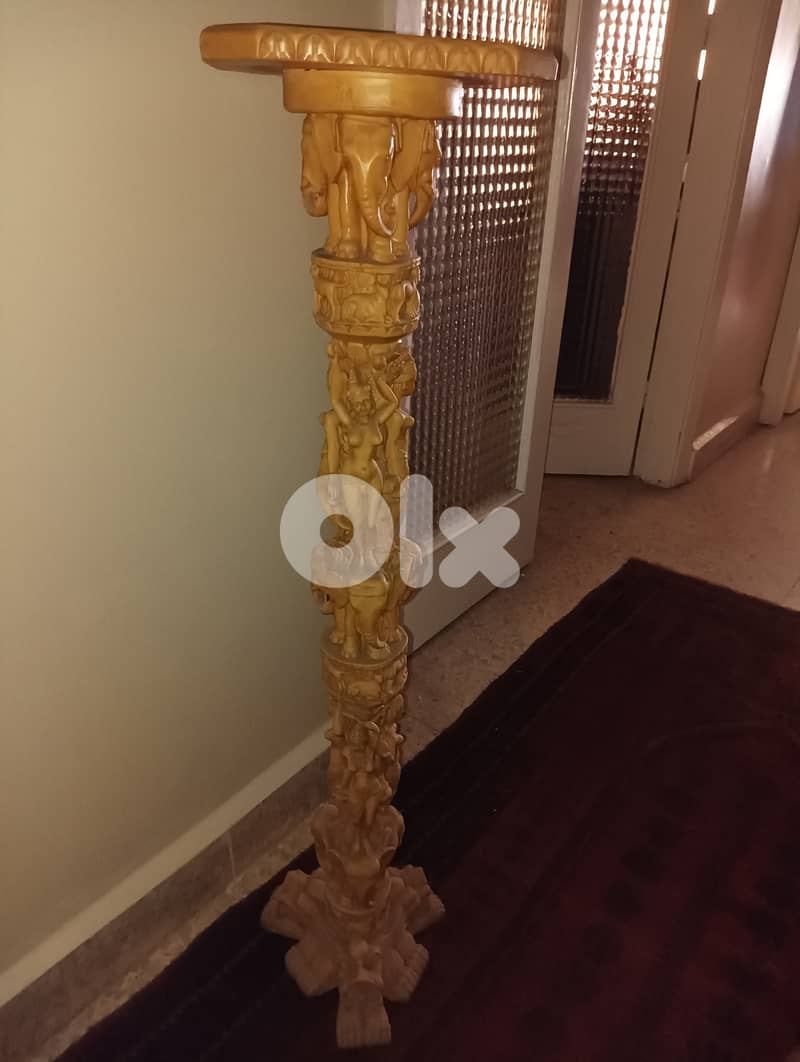 Vintage column resin with embossing - dragons, women, elephants 7