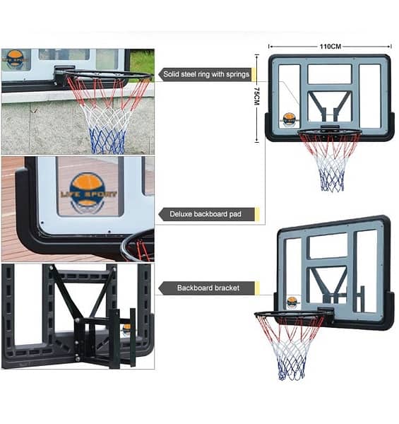 Basketball Backboard 110x75cm 3