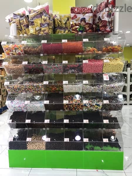 صندوق علبة بن بزورات بهارات candies candy plexi glass casier box boxes 12