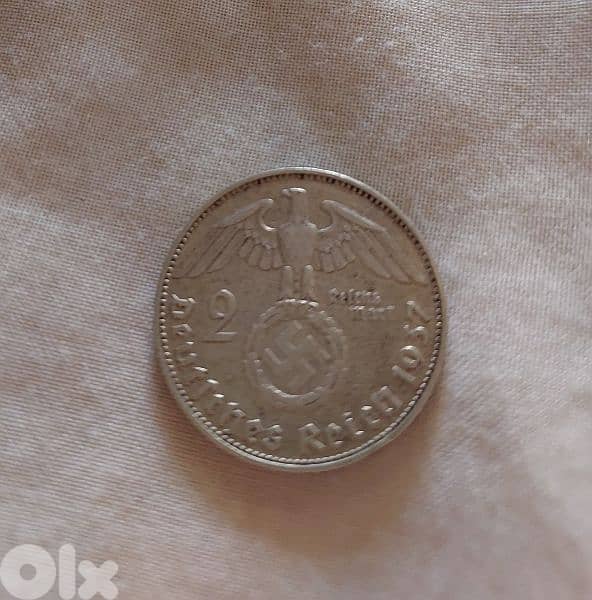 German Nazi Hitler Silver Two Marks Coin pre WW II 1