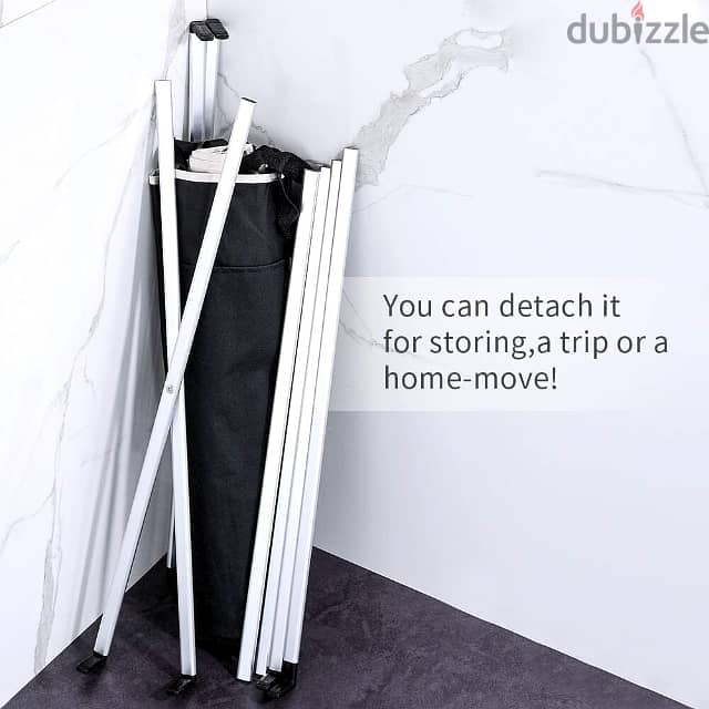 600D Oxford 3-Section Laundry Basket – 137L Segmented Storage 5