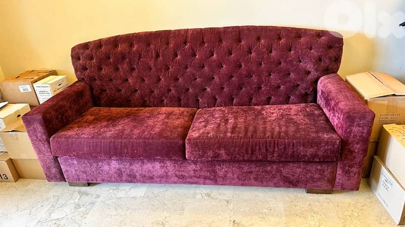 Sofa capitoné purple toul 210 m w 3ared 80 cm 3