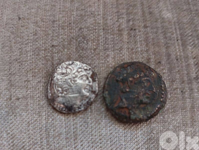Ancient Greek seleucid Set  two coins King Antiochus VIII year 121 BC 0