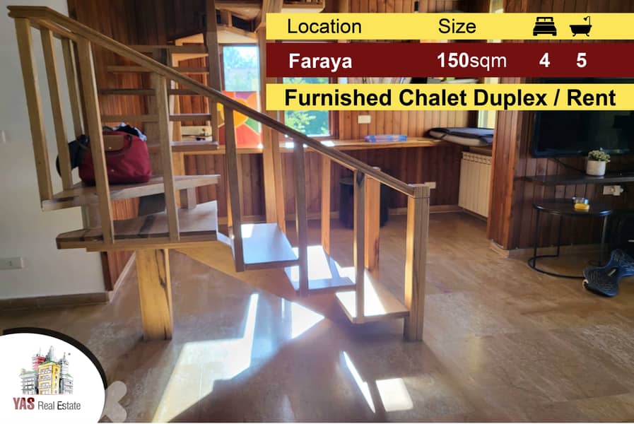 Faraya 150m2 | Chalet Duplex | Rent | Furnished | Cozy | View | DA 0