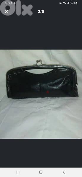 real leather hand bag black 1