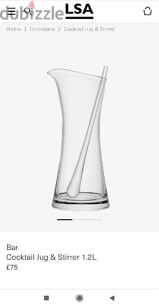 50% off LSA Bar Cocktail Jug & Stirrer 1.2L 1