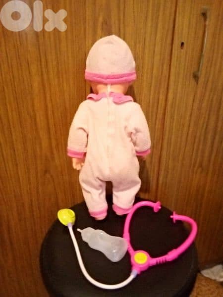 BABY BORN BIG Girl SIMBA As New Toy +Stethoscope +water bottle 44Cm=21 4