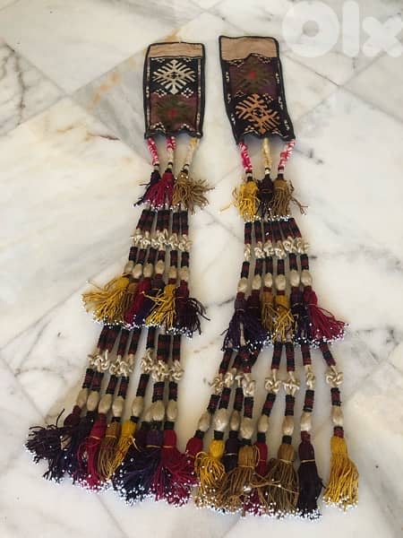 Rare  beautiful Horse tack needle work on top 0