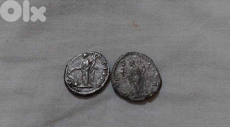 Set of 2 ancinet Silver Roman Coins Septimus Severus & Julisla Domana 1