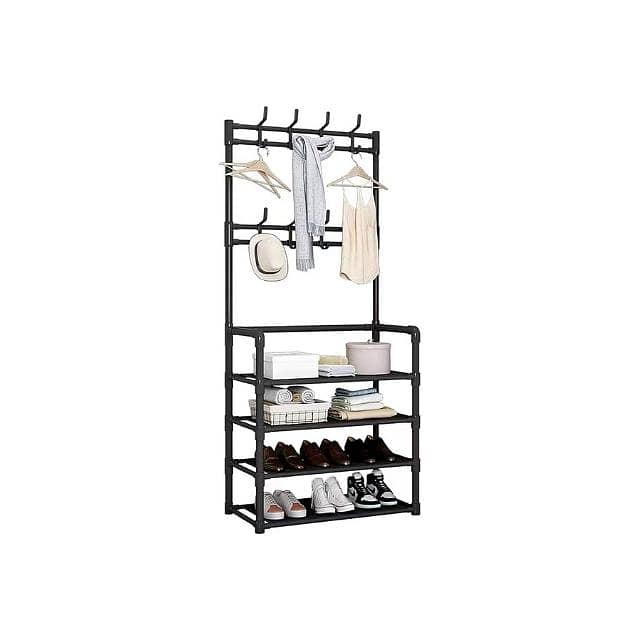 Shoe Rack Organizer, 4 Tiers, Black 0