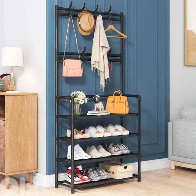 Shoe Rack Organizer, 4 Tiers, Black 1
