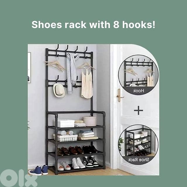 Shoe Rack Organizer, 4 Tiers, Black 2
