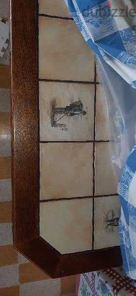 طلولة نص كبيرة بتعلا هيدروليك خشب سنديان الماني وجها سيراميك رسم ايد 0