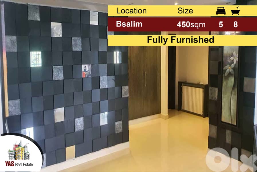 Bsalim 450m2 + 380m2 terrace | Ultra Prime Location | Furnished 0