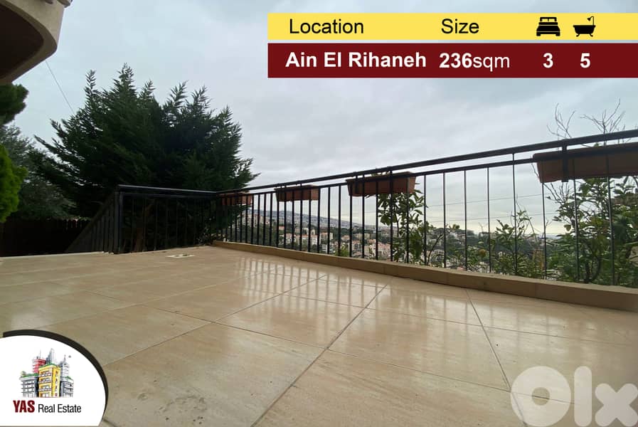 Ain El Rihaneh 236m2 + 236m2 Terrace | High-end | Prime Location | EL 0