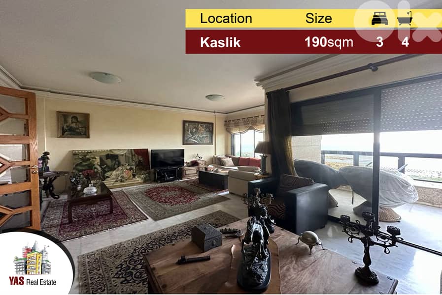 Kaslik 190m2 | Luxury Apartment | Ideal Location | Sea View | K 0