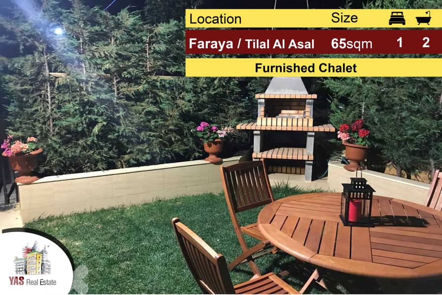 Faraya / Tilal Al Asal 65m2 + 40m2 Garden | Duplex Chalet | Furnished 0