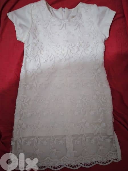 dress embroided lace ofwhite 3 to 7years turkey 8