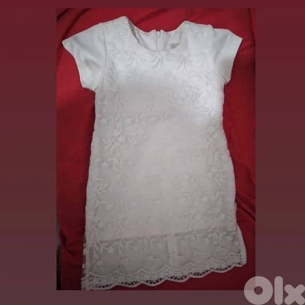 dress embroided lace ofwhite 3 to 7years turkey 18