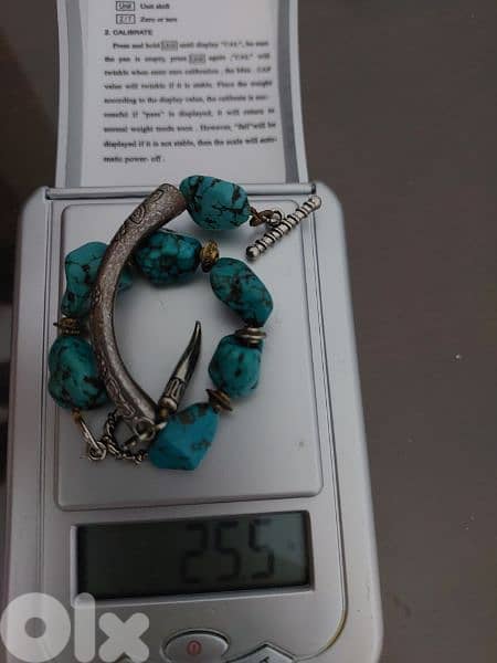 Bracelet old Turquoise  Silver weight 25.5 gramsسوار فيروز قديم فضة 1
