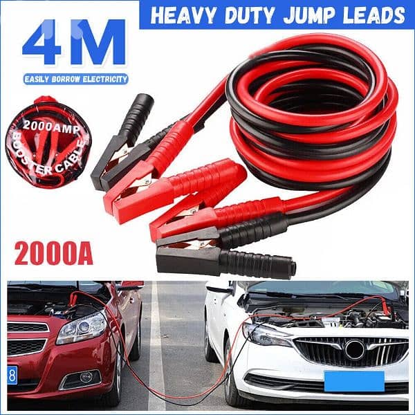 Heavy Duty 2000 AMP 4M Car Battery Booster jumper Cables كابل تدكير 0