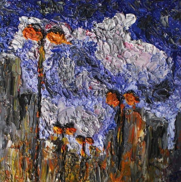 “The warm light of cold cities” - painting 0