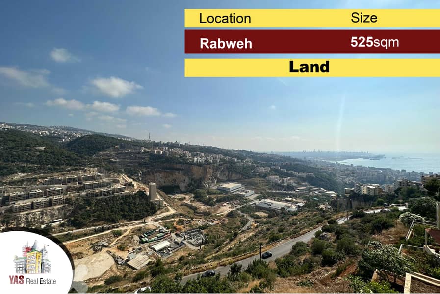 Rabweh 525m2 | Land | 30 / 90 | Prime Location | Killer View |MJ 0