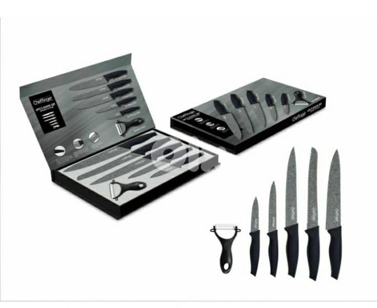 CHEFFINGER Ergonomic Antibacterial Non-stick 6 pcs Knife /4$ delivery. 0
